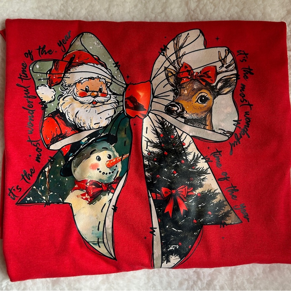 Festive Red Christmas Graphic T-Shirt